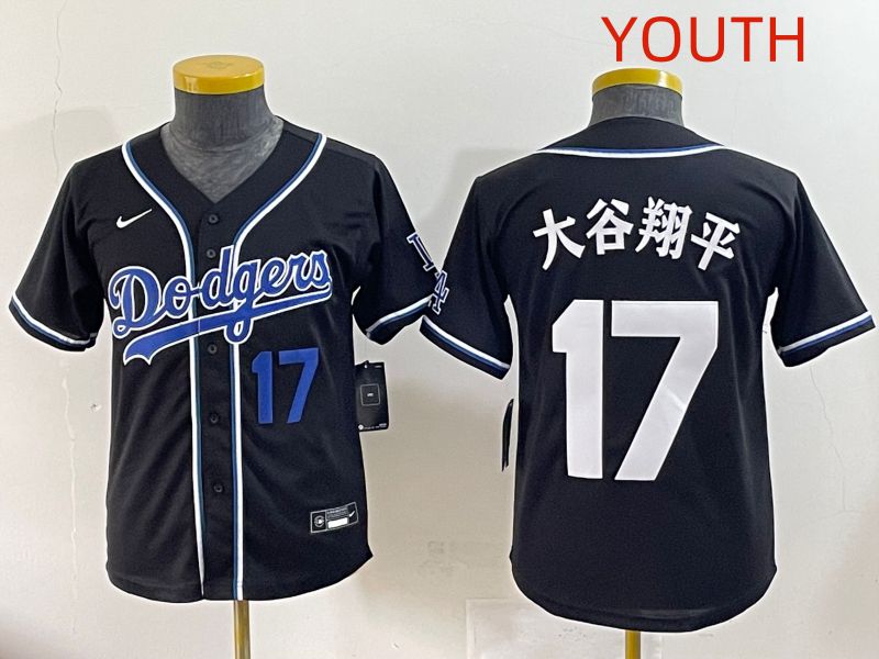 Youth 2025 Los Angeles Dodgers #17 Ohtani Black Three generations Fashion Nike MLB Jersey style 14